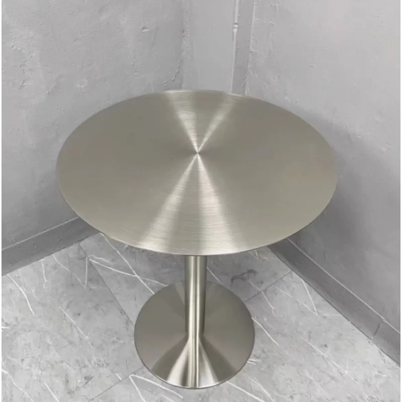 Dining Table for Coffee Shop Dessert Bar Modern Minimalist Design Industrial Style Stainless Steel Table Round Square Cafe