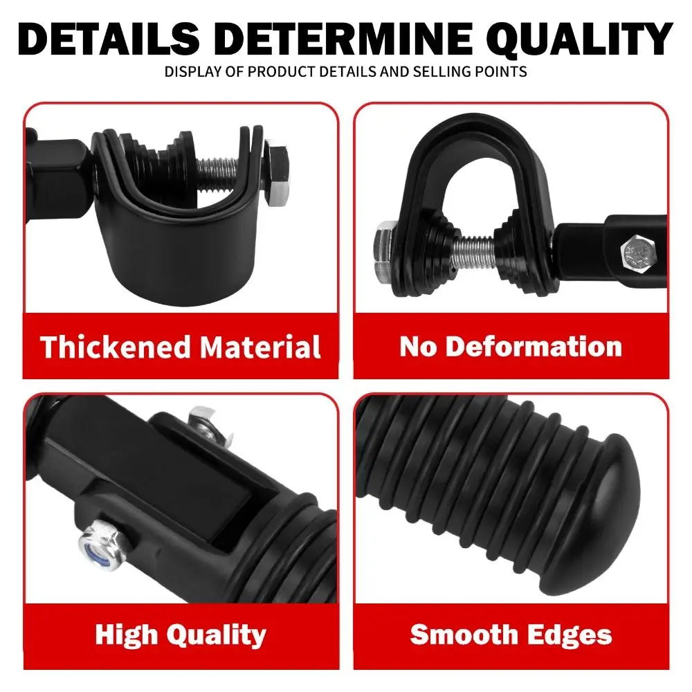 26mm-31mm Bumper Guard Universal Motorcycle Foot Pegs Alloy Steel Foldable Design Highway Crash Bar Footpegs High Quality Rubber