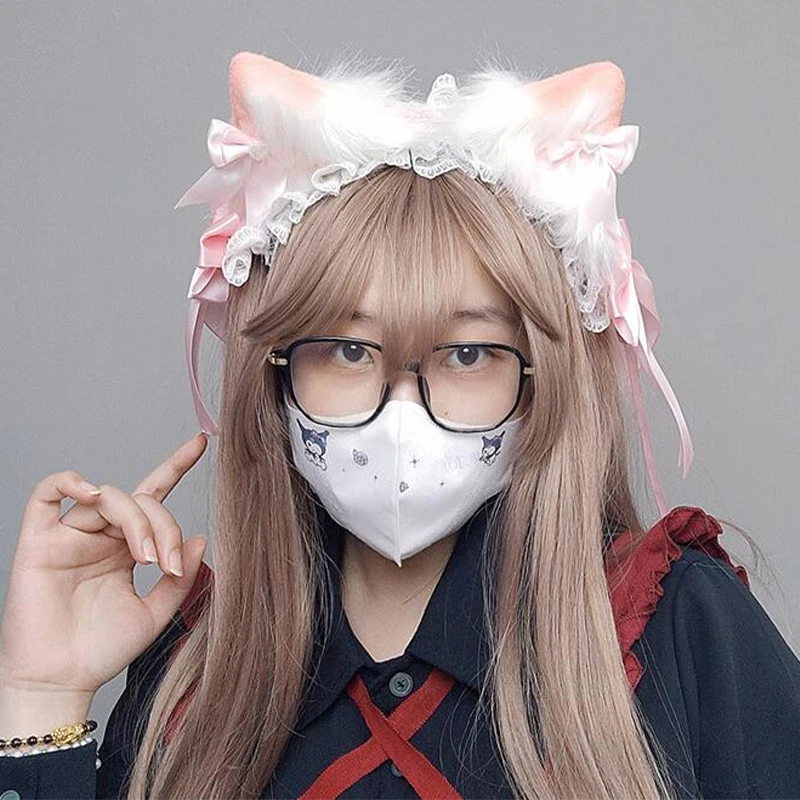 

Anime Lolita JK Headband Bow Cat Ears Hair Clips Hairband Cute Girls Cosplay Accessory Animal Beast Wolf Fox Ears Hairpins