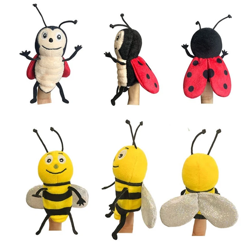 1pc kawaii boneca de pelúcia macio brinquedo de pelúcia educacional bebê dedo fantoche brinquedo-jafa leão tigre coelho