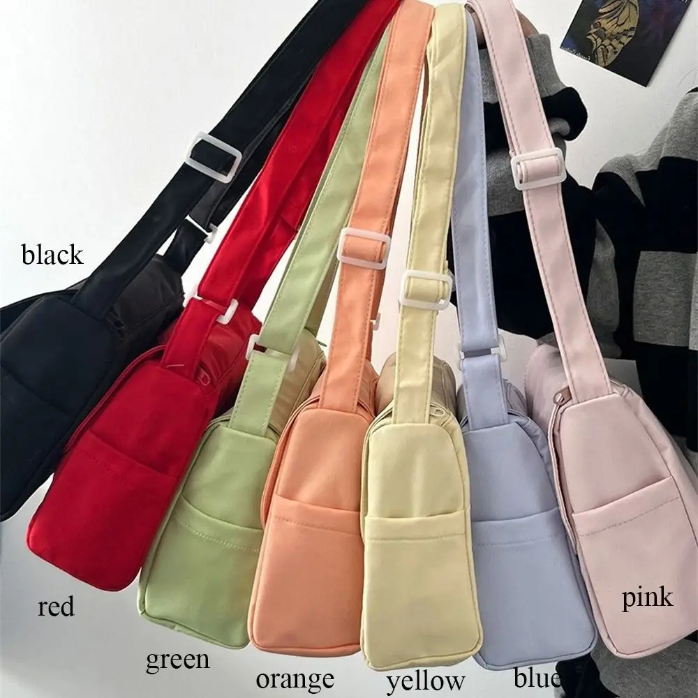 Fashion Women Girls Nylon Large Capacity Shoulder Bags Solid Color Messenger Bags Crossbody Bags Ladies Handbags