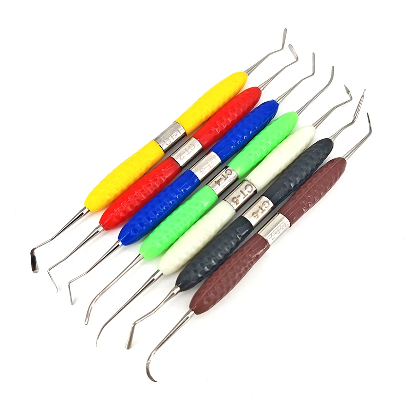

7PCS/SET Dental Resin Filler Set Plastic Dresser With Silicone Handle Aesthetic Restoration Kit for Resin Knife Spatula Tool