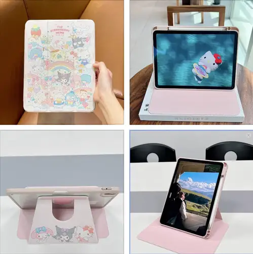 Imagen 2 del producto Sanrio Kuromi para iPad funda ≤이leti 이kta ipad A16 Pro 9th 10th 11th 10.9in Gen funda para tableta Air 4 5 6 Mini 6 7 funda protectora con soporte
