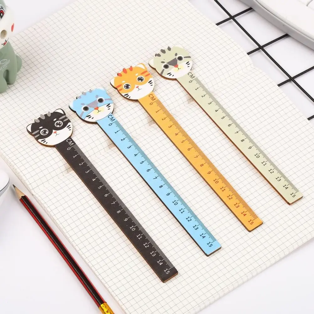 Hammer Wrench Cute Wood Tools Ruler Cartoon Creative 15CM Straight Ruler Novetly Funny Student Straight Ruler Award Gift