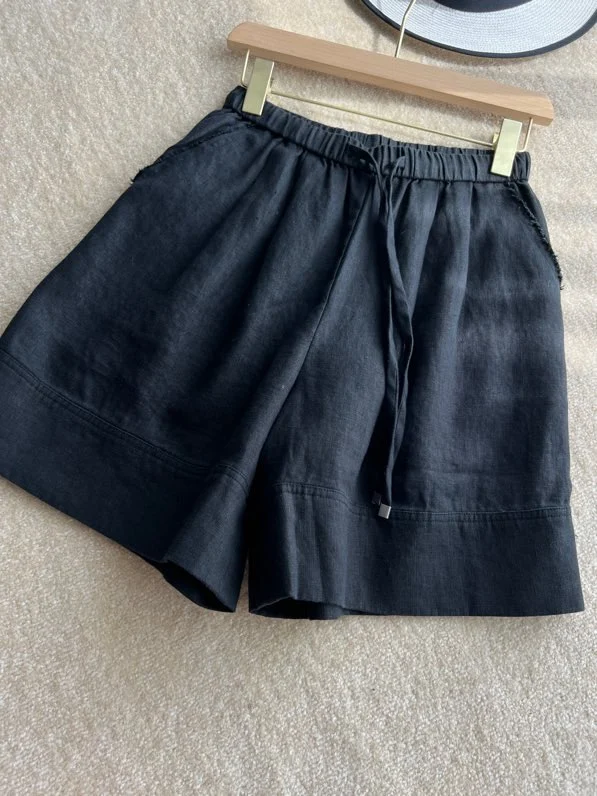 

2025 Women's Clothing Elastic waist drawstring casual shorts 0623