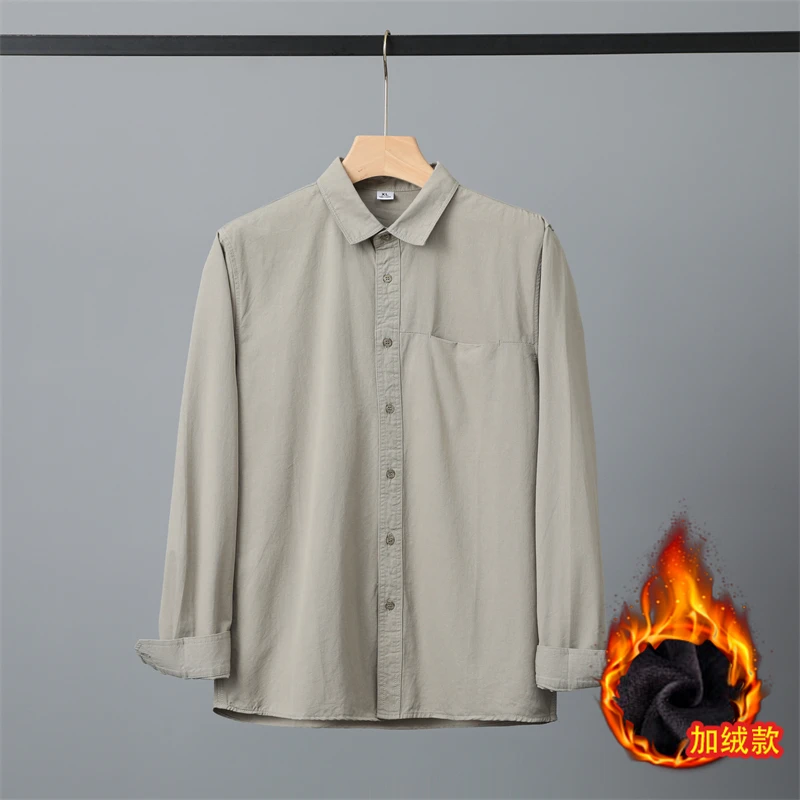 

Мужская рубашка с длинным рукавом, повседневная, классического кроя, мягкая и удобная, с карманом, новая, однотонная, простая мужская рубашка, арабская рубашка