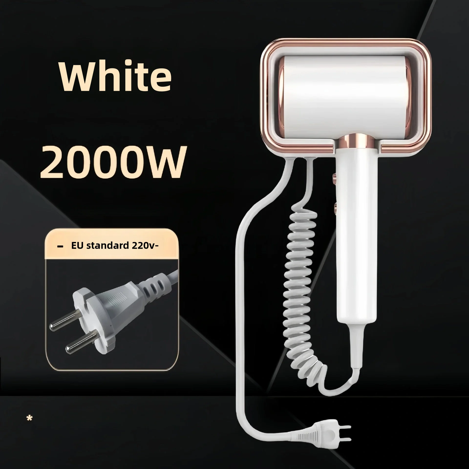 Wall-mounted hair dryer high-speed electric turbine airflow low noise constant temperature fast drying suitable for family hair