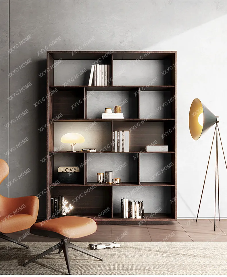 

Bookcase custom bookshelf grid storage minimalist display cabinet household living room light luxury combination