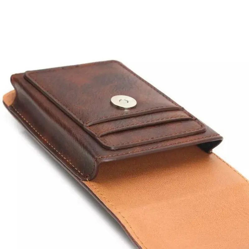 Leather Phone Pouch for iphone 14 Plus 13 12 11 Pro Max Xs XR 6S 7 8 Plus SE 2022 Belt Clip Cover Holster Mobile Phone Waist Bag