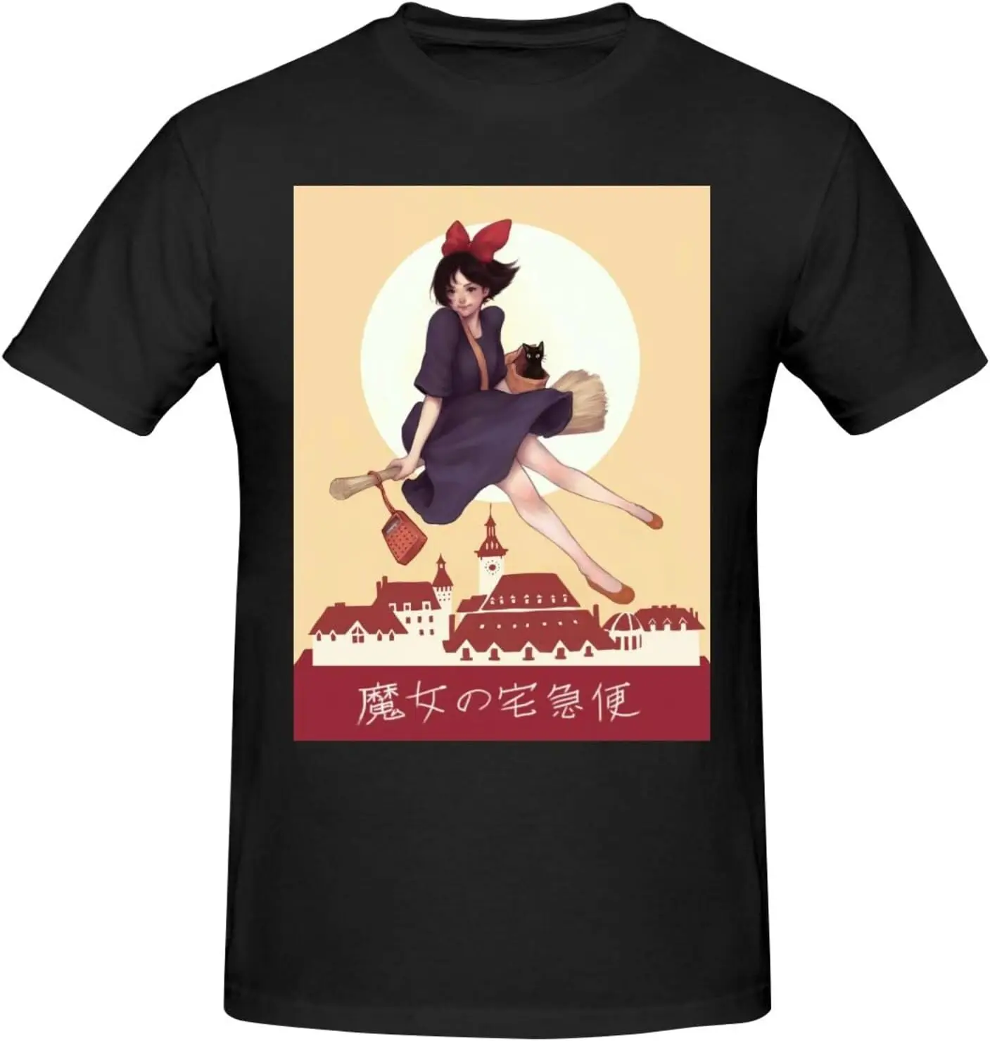 Teen Dad T Shirts for Kiki cat Delivery Service T-Shirt,Basic Tops Short Sleeve Shirt