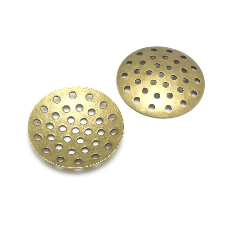 30PCS 12MM~29.5MM Antique Bronze Brass More Hole Round Disk Can fit Trays Bezels Base Settings Diy Jewelry Findings Accessories