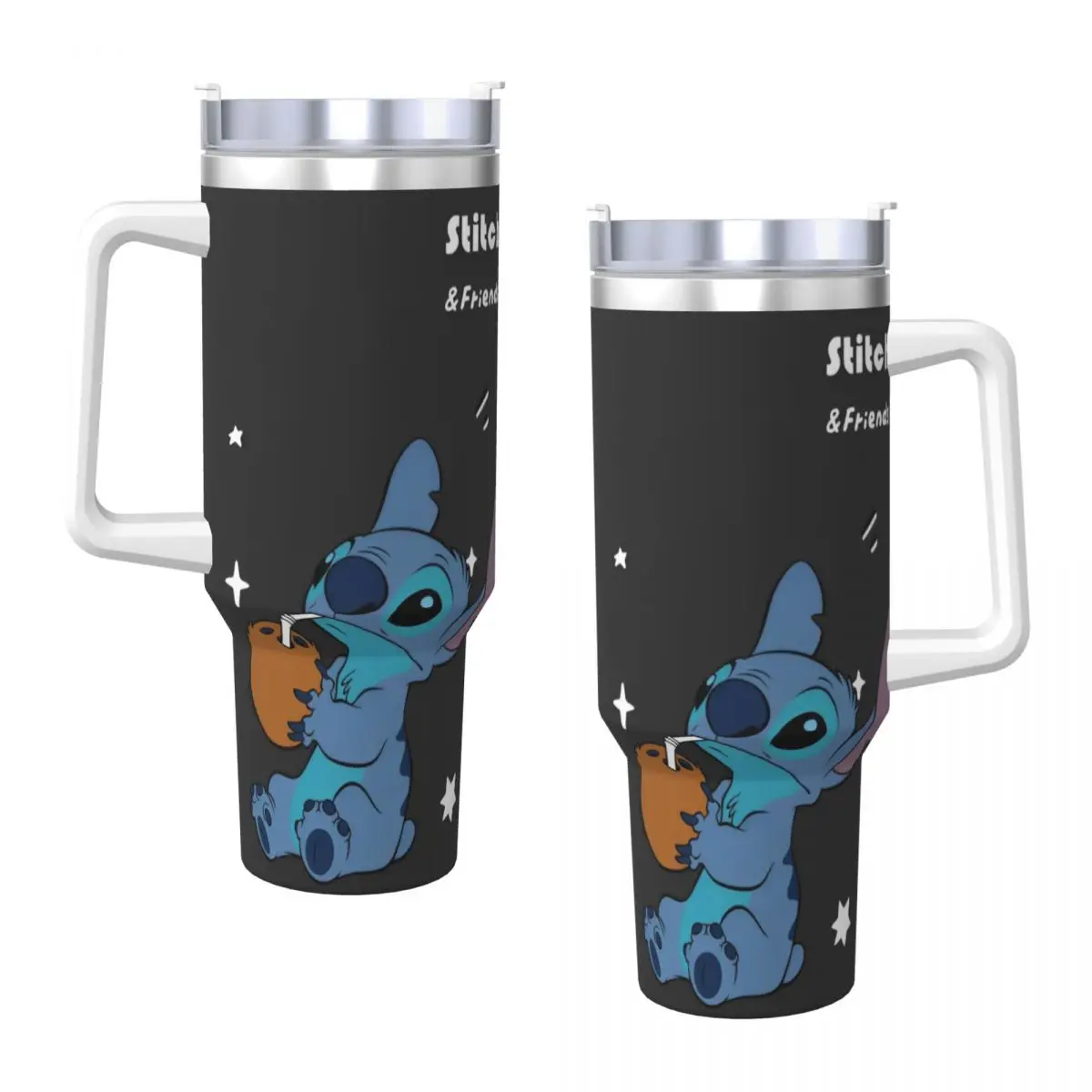 Stitch Lucky Dragon Tumbler Hot Drinks Water Bottle Insulated Stainless Steel Coffee Mug Design Driving Mugs Cup