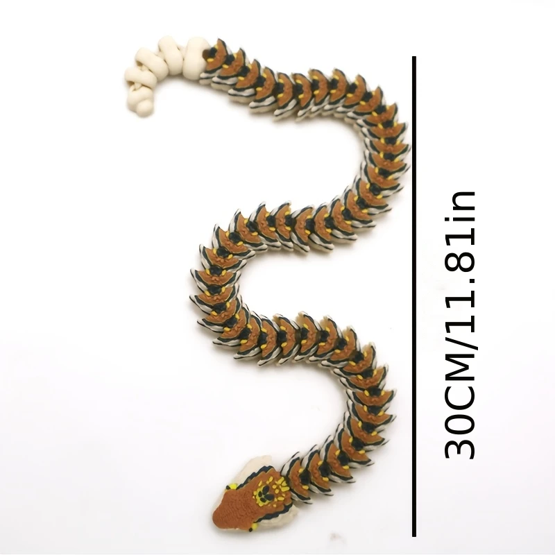 11.8In Western Rattlesnake Toy, Full Body Articulated, Can Coil in Hand for Play, Ages 3 And Up