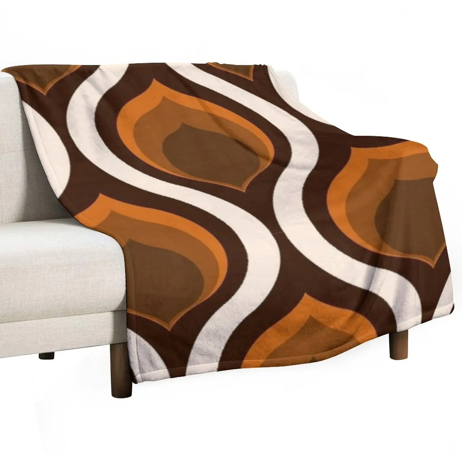 

abstract retro design, brown, white Throw Blanket Decoratives Soft Big For Sofa Thin Sofa Blankets