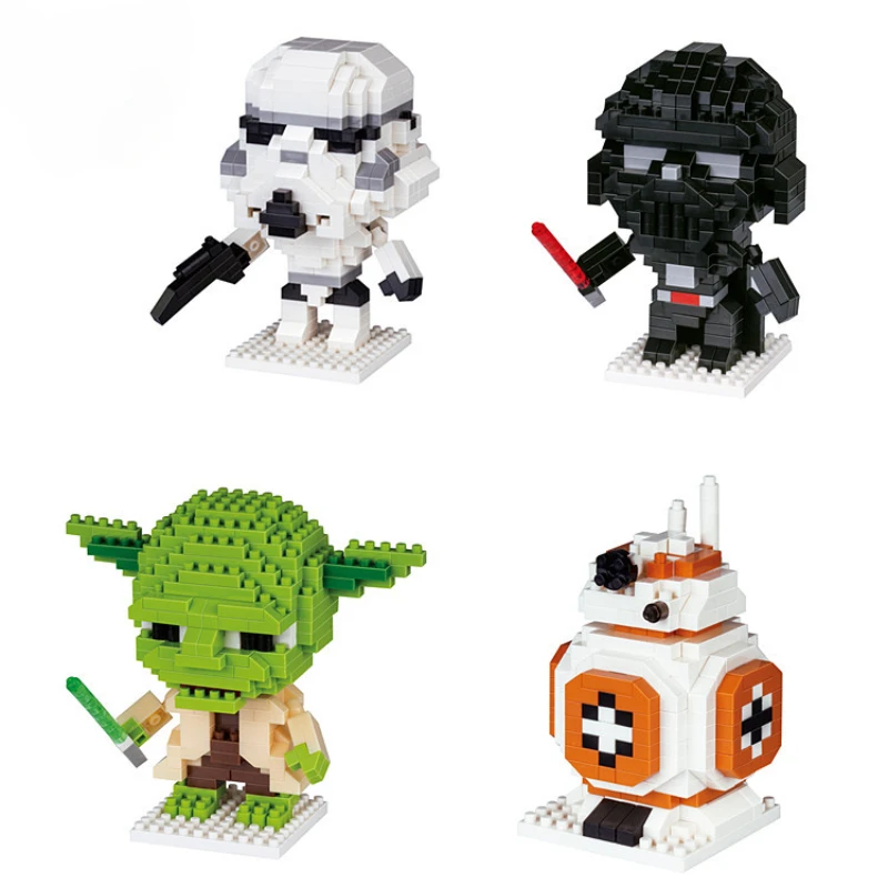 Yoda Bricks Cute Cartoon Action Figures Heads Assembly giocattoli educativi regalo di compleanno per bambini