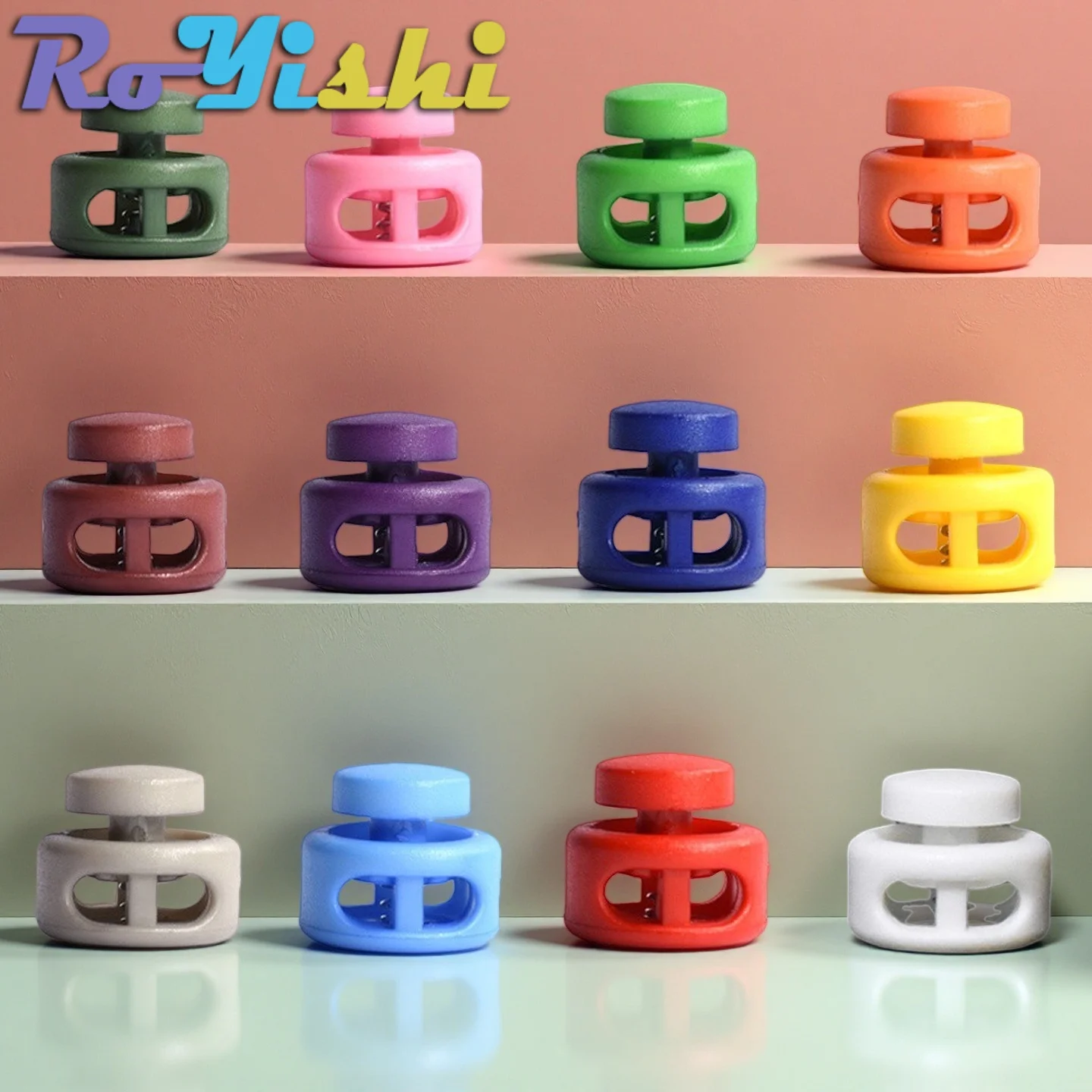 13-1000 Pcs/Pack Plastic Cord Lock Stopper Toggle Clip for Drawstring Elastic Lanyard Paracord Rope Garment Bag Accessories