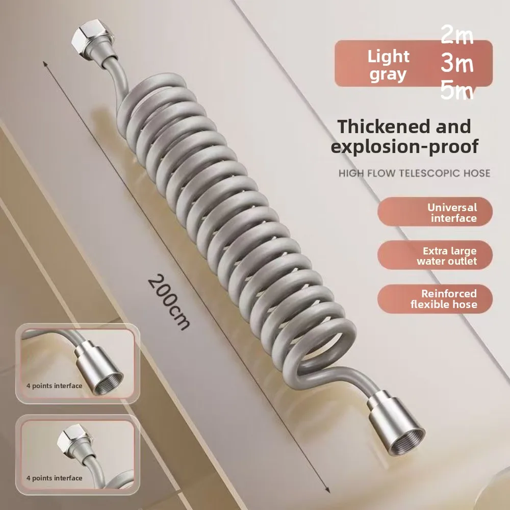 

2/3/5 м спиральный гибкий выдвижной душевой шланг, выдвижной садовый шланг для сантехники для ванной комнаты, насадка для душа, туалет, биде