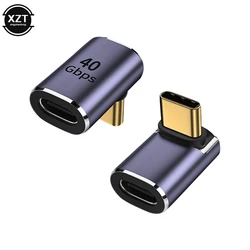 USB 4.0 PD 100W 8K 60Hz Charger Connector for Macbook 40Gbps High Speed USB C OTG U-Shape Straight Angle Male to Female Adapter