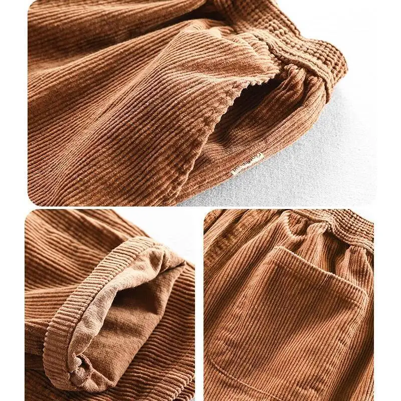 กางเกงขายาวลำลองผู้ชายสำหรับฤดูหนาว เอวยางยืด ใส่ได้หลากหลายสไตล์ แฟชั่นกลางแจ้ง ใส่สบายๆ ทรงหลวม สีพื้น แบบครอป