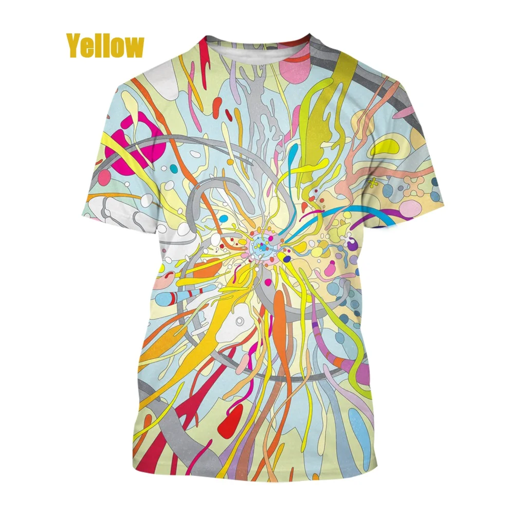 2024 Fun Trippy Psychedelic Art Creative 3d Printing T-shirt Harajuku Style Men  Casual Short-sleeved T-shirt