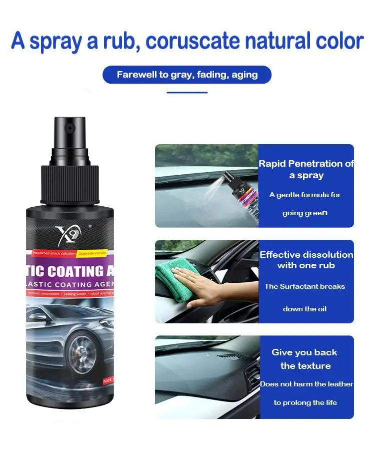 Car Plastic Restorer Back To Black Gloss Car Cleaning Products Plastic Leather Restore Auto Polish And Repair Coating Renovator