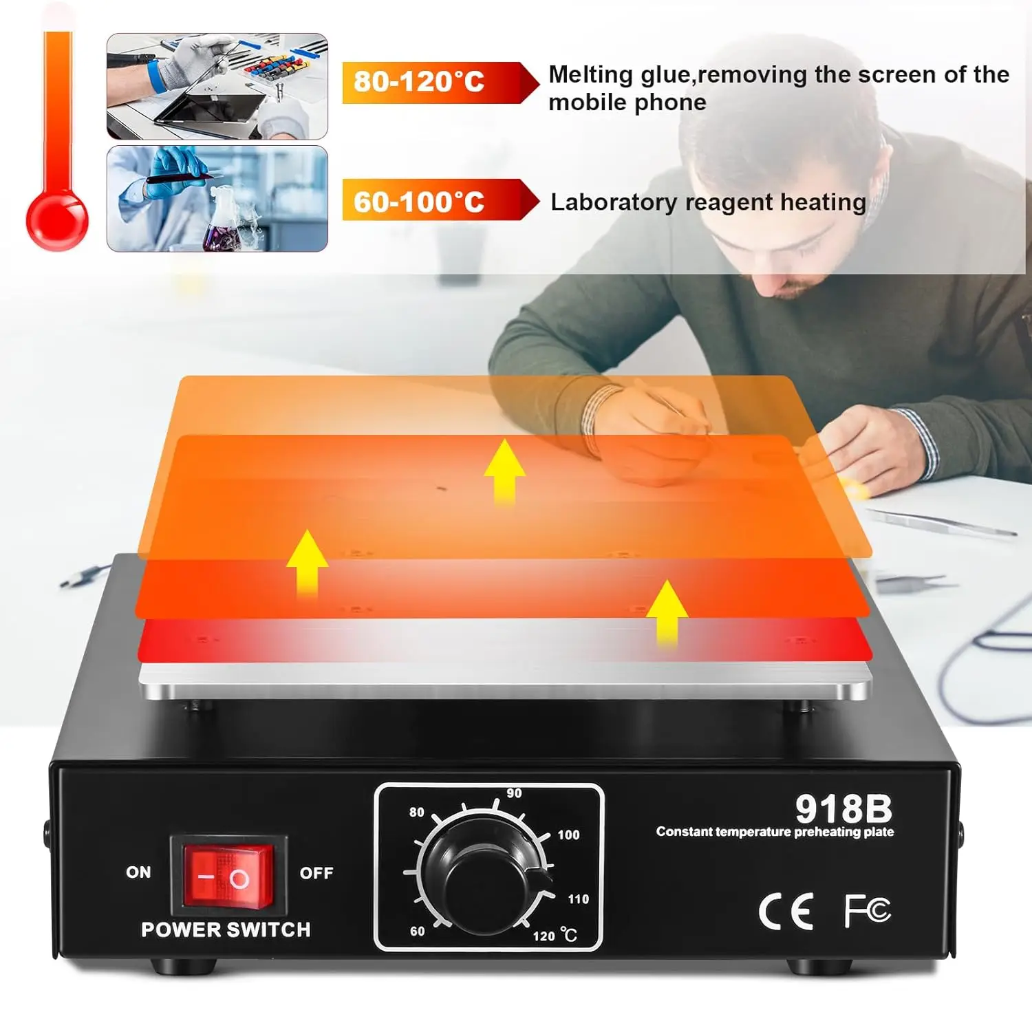 450W durevole schermo LCD separatore piattaforma di riscaldamento piastra di rimozione del vetro macchina di riparazione del telefono Splitter di