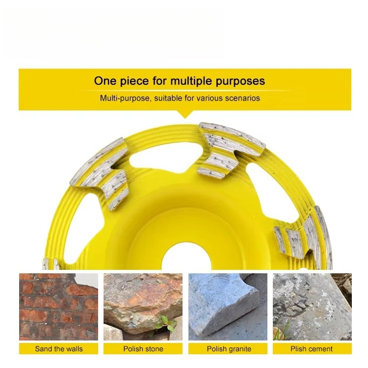 Power Tools Accessories Cold Pressed 125mm Angle Grinder Disc Abrasive Grinder Diamond Grinding Cup Wheel for Stone
