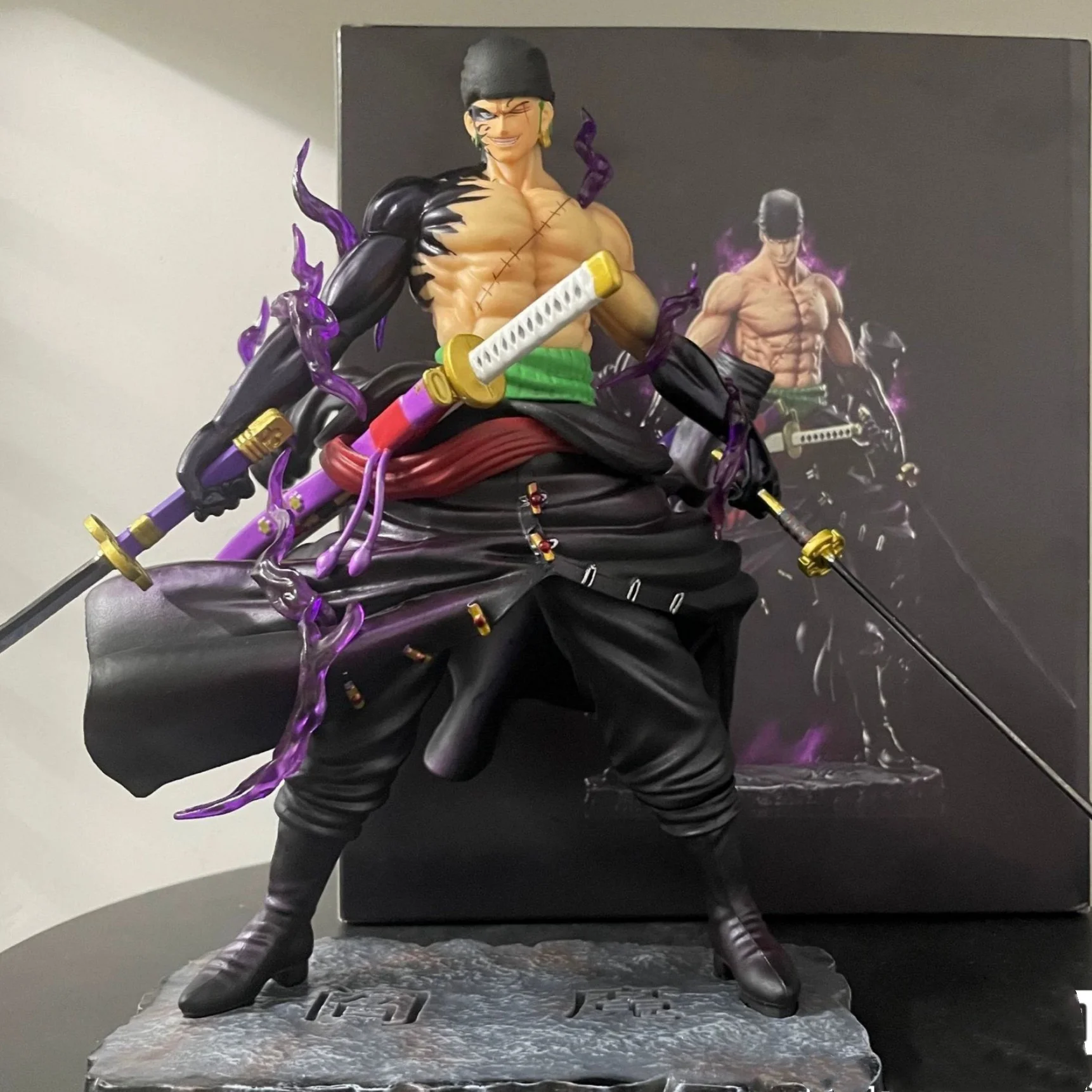 23cm Anime Zoro One Piece Figures Gk Roronoa Zoro Action Figures Sky Painting Main Pvc Model  Birthday Toys Collection Perimeter