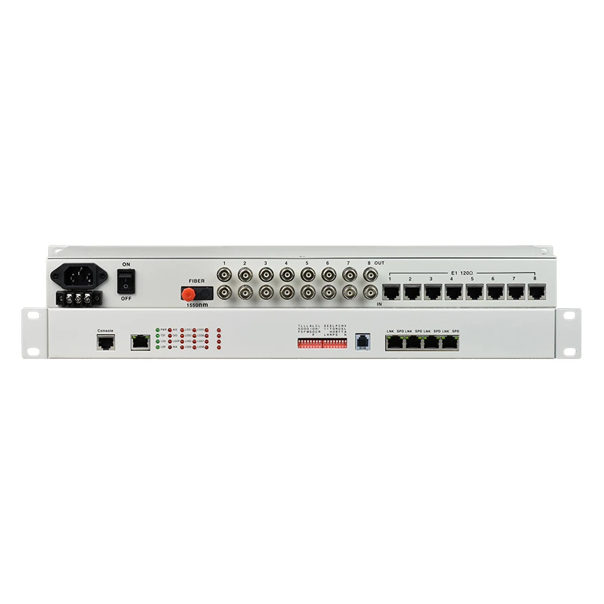 Dual Impedance 8E1 PDH Optical Fiber Multiplexer With Gigabit Ethernet