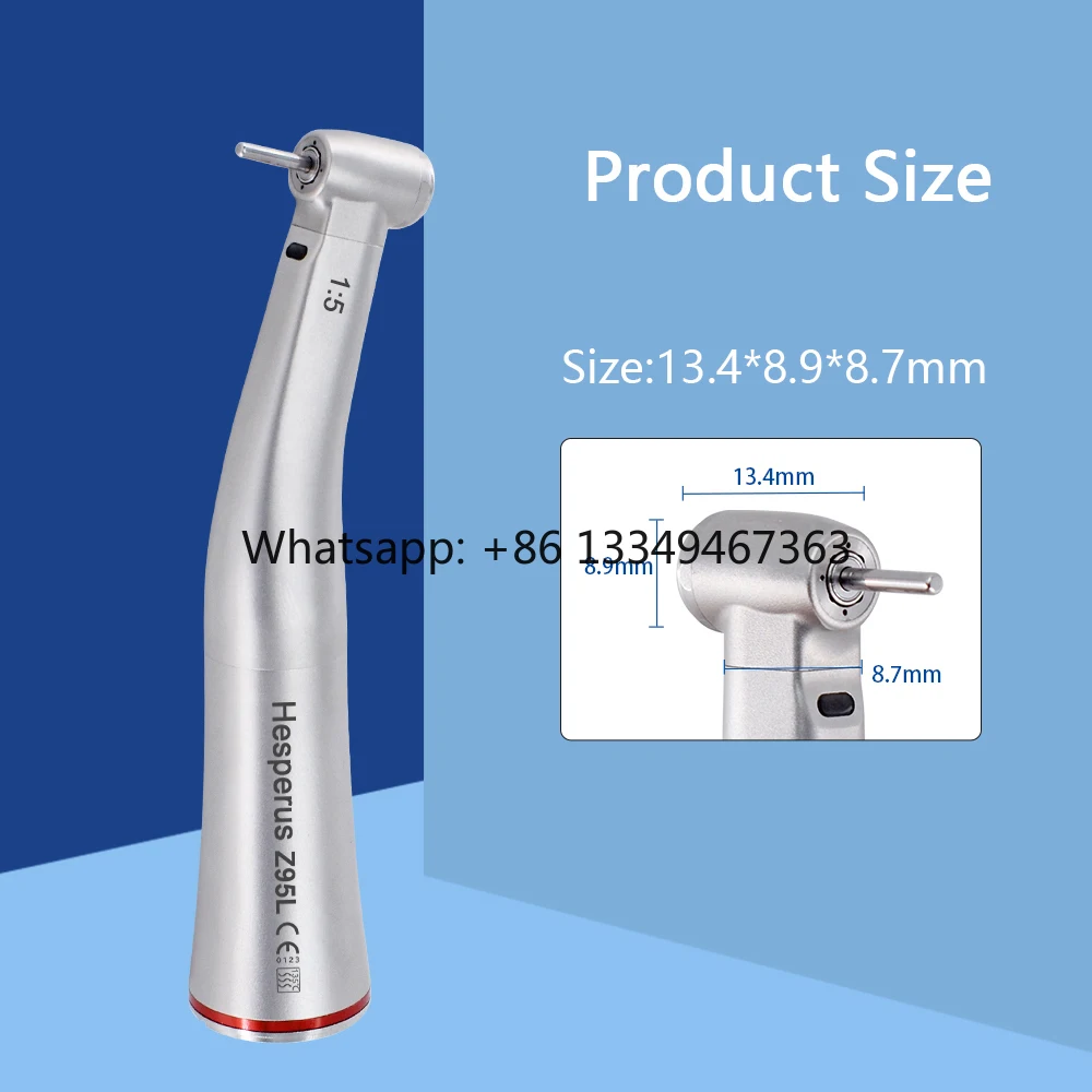 

Mini Push Button 1:5 Dental Contra Angle Handpiece Increase Speed Handpiece Mini Head Z95L Inner Water Spray Red Ring