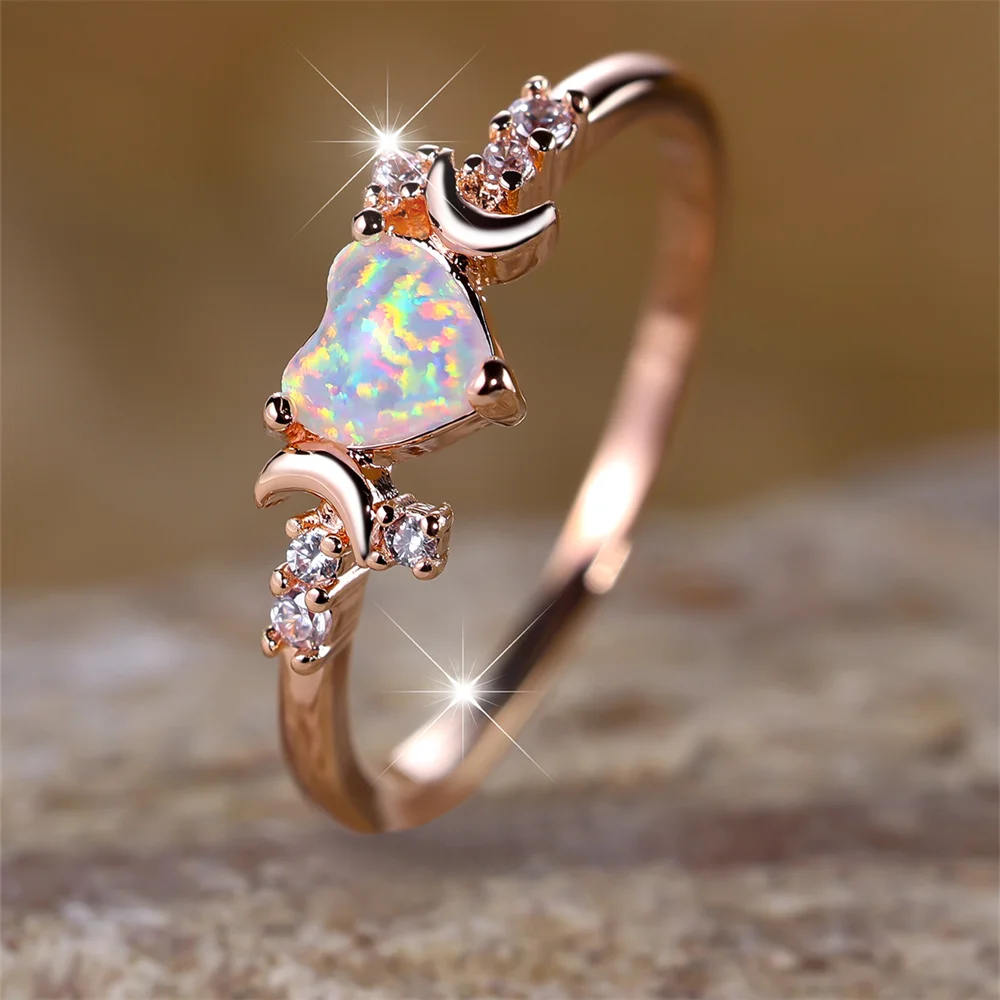 White Fire Opal Heart - Image 5