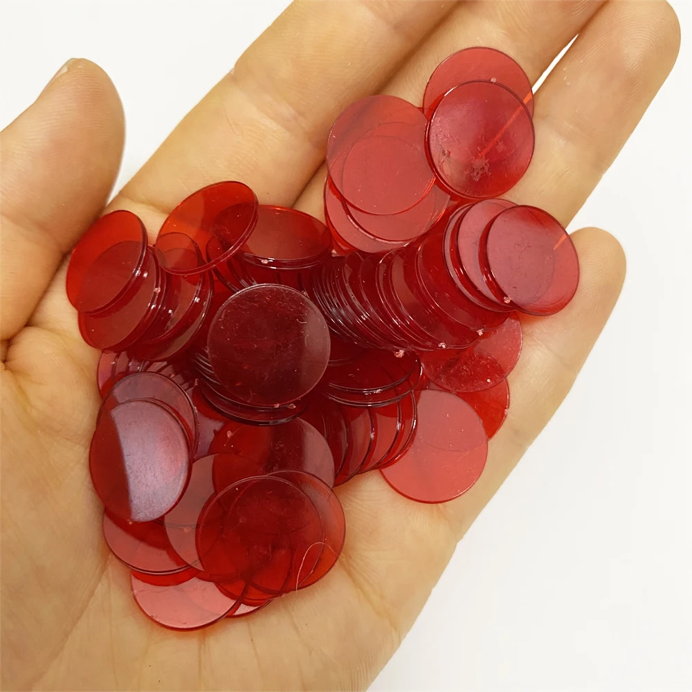 100pcs 19mm 15mm Count Poker Chips Markers For Bingo Board Game Cards Game Token Acceoriess