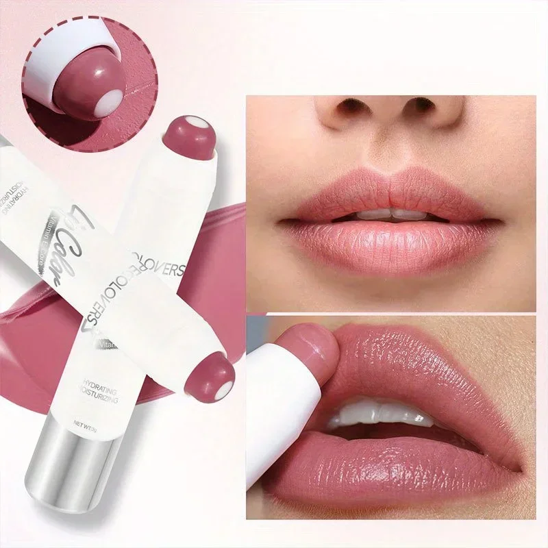 Moisturizing Lipstick Balm Hydrating Long-Lasting Lip Glaze Non-Stick Formula Nude Tone Lip Care Nourishing Lip Gloss