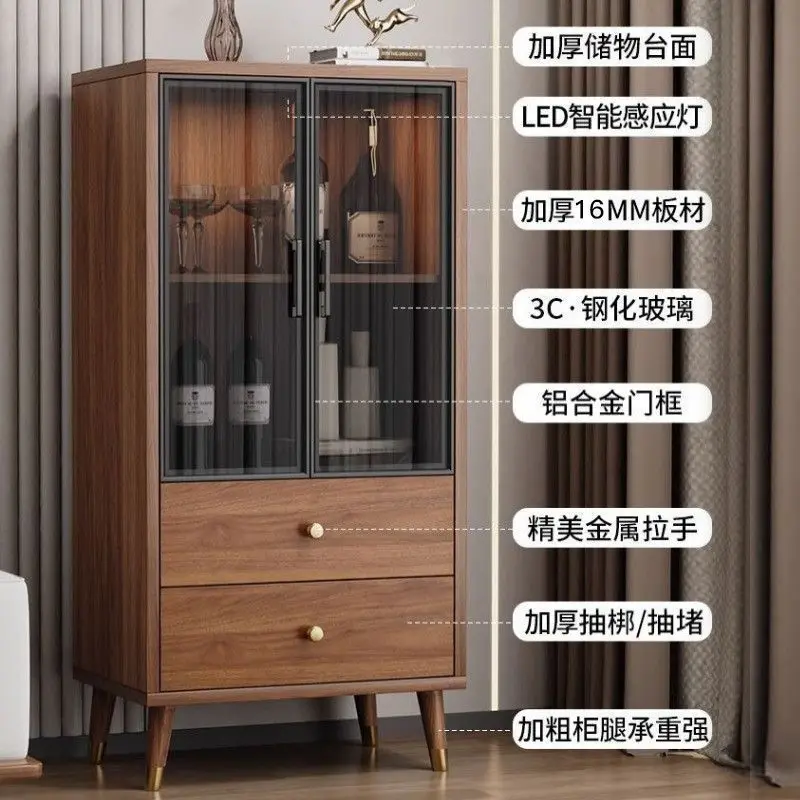 Living room wine cabinet, home simple side cabinet, glass wall-mounted wine cabinet, user-type storage cabinet for home