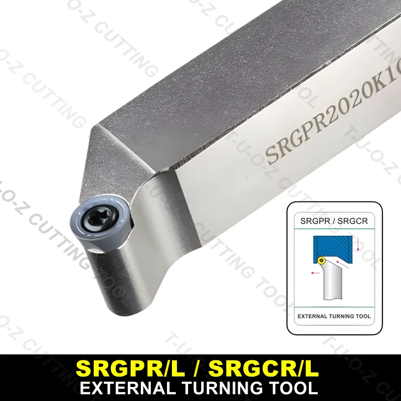 

High quality SRGCR SRGCL SRGRP SRGPL 1616 2020 2525 Insert RCMT RPMT R3 R4 R5 R6 External Turning Tool Holder Lathe Cutter