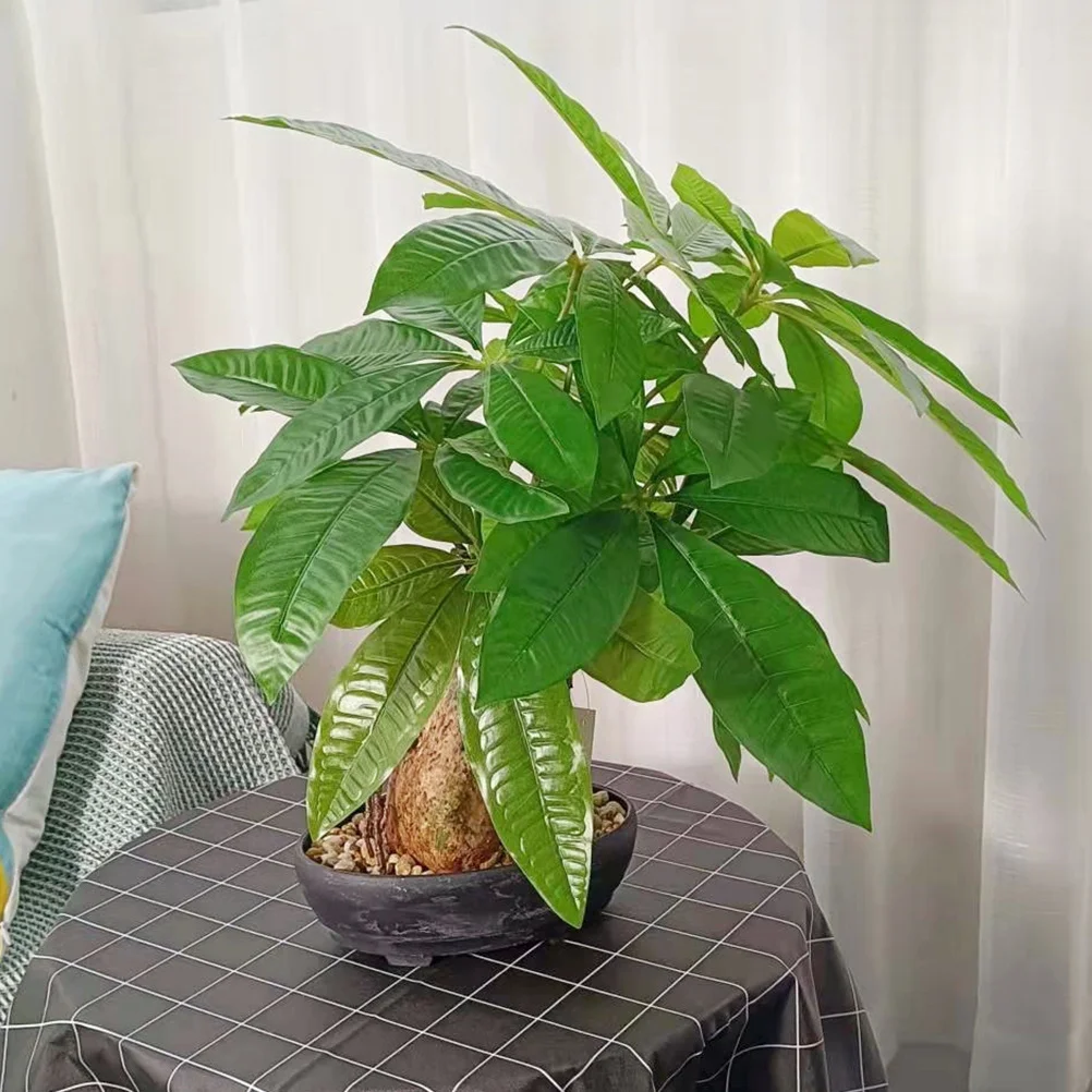 

Fake Bonsai Artificial Potted Plant Faux Small Tree Ornament For Home Office Decor Desktop Garden Cafe Realistic Green