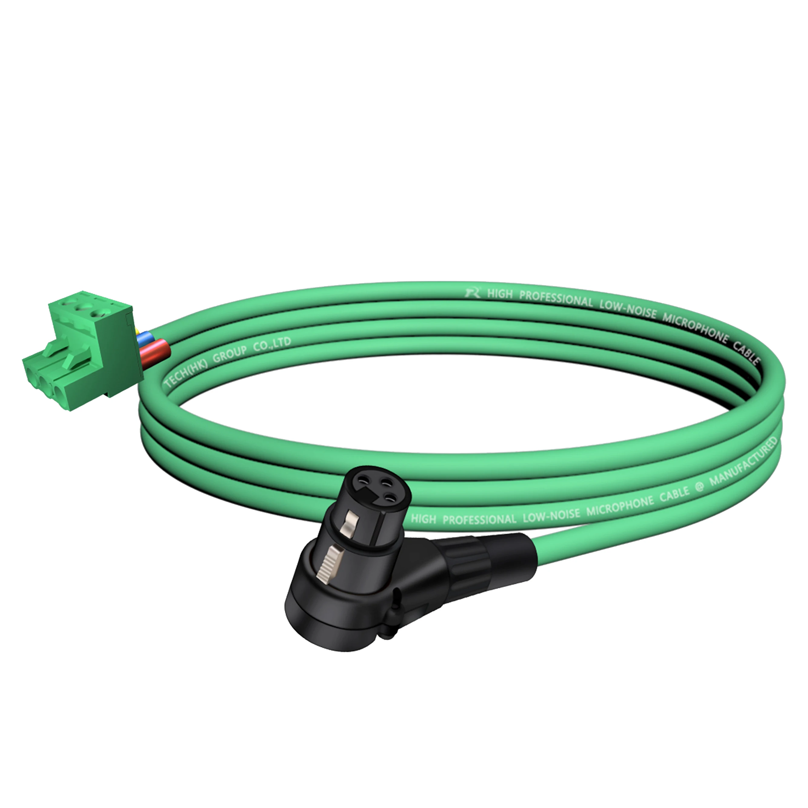 Rechtwinkliges XLR 3-Pin Stecker/Buchse auf grünes 3-Pin PCB Schraubklemmenadapterkabel, 3-adriges XLR-Mikrofonkabel für Lautsprecher – Detail 4