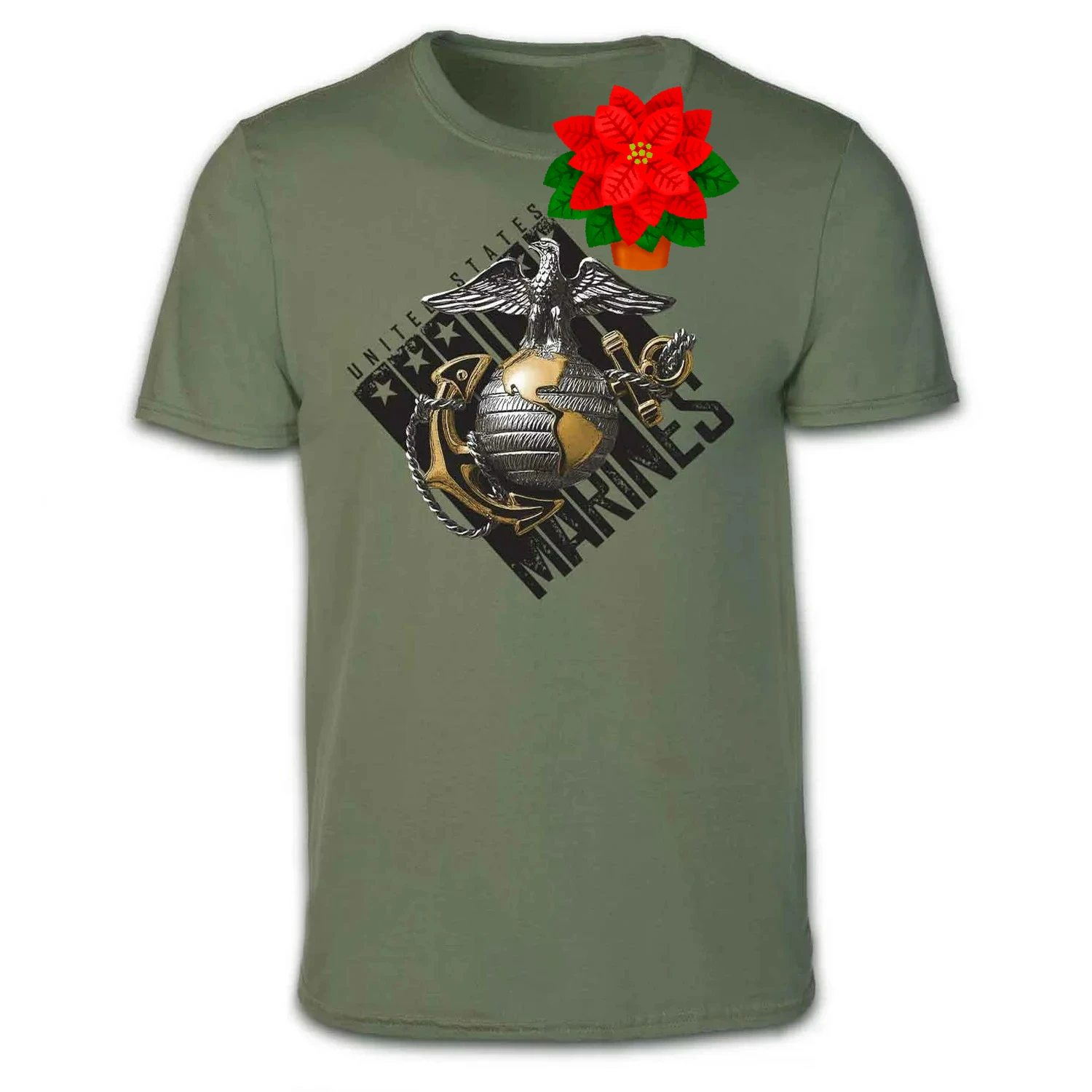US Marine Corps Eagle, Globe, and Anchor Badge T-Shirt 100% Cotton O-Neck Short Sleeve Casual Mens T-shirt Size S-3XL