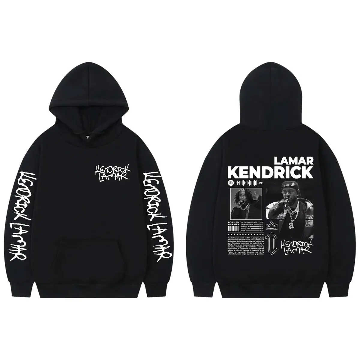

Rapper Kendrick Lamar Merch Hoodie Men Women Hip Hop Vintage Hooded Sweatshirts Autumn Winter Casual Fashion Oversized Pullovers