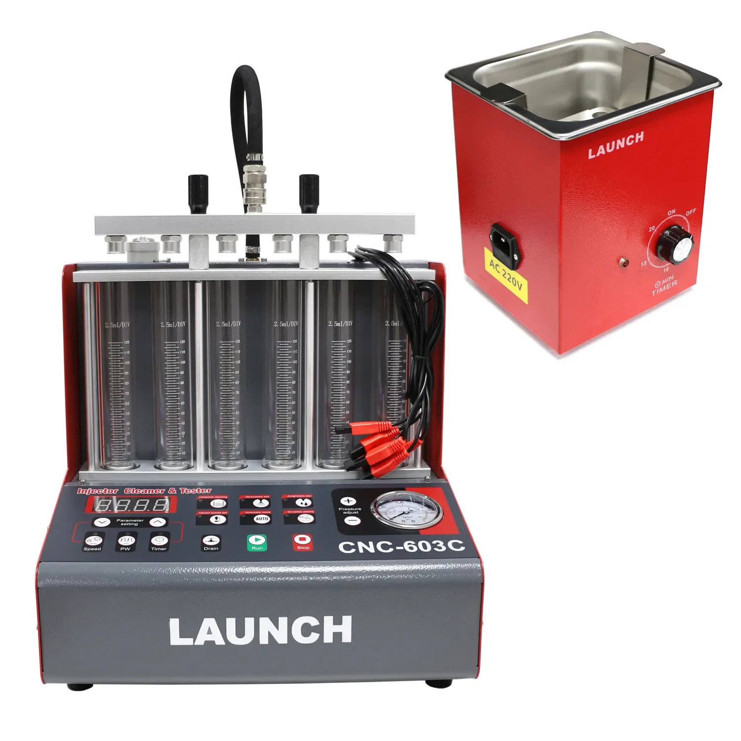 Launch CNC603C Exclusive Ultrasonic Fuel Injector Cleaner Cleaning
