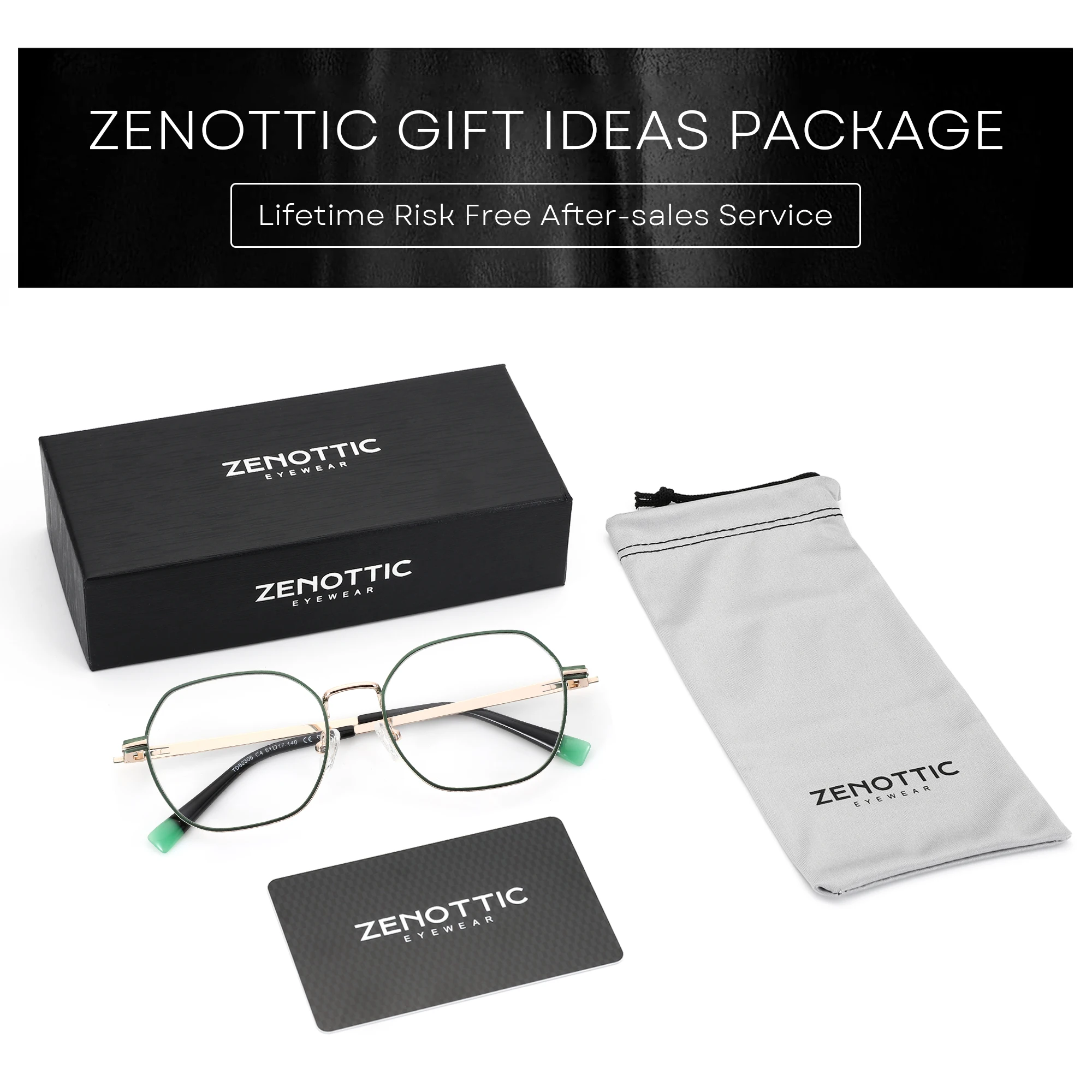 ZENOTTIC Fashion Round Progressive Prescription Glasses High-quality Metal Myopia Eyewear circular Optical Eyeglasses for Unsiex