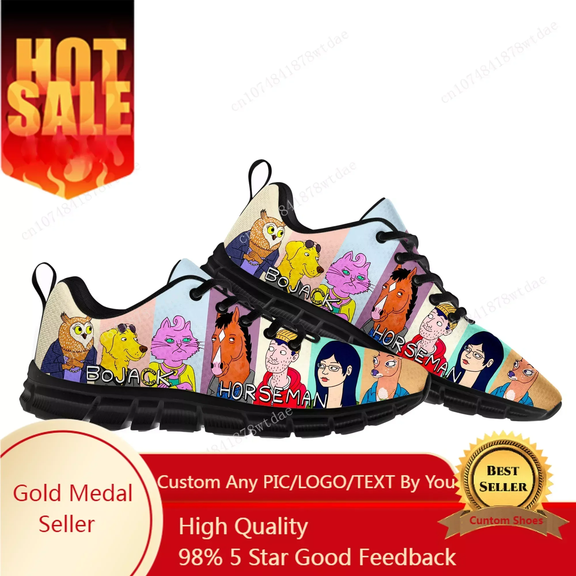 

Horse Man Sports Shoes Mens Womens Teenager Comfortable Sneakers BoJack High Quality Cartoon Manga Sneaker Custom Shoe