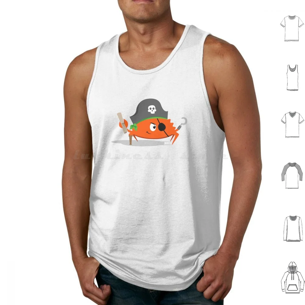 Lengua de programación de óxido-Ferris The Pirate Camisetas sin mangas Estampado Algodón Oxide Rustlang Ferris Cangrejo Programación Roxida
