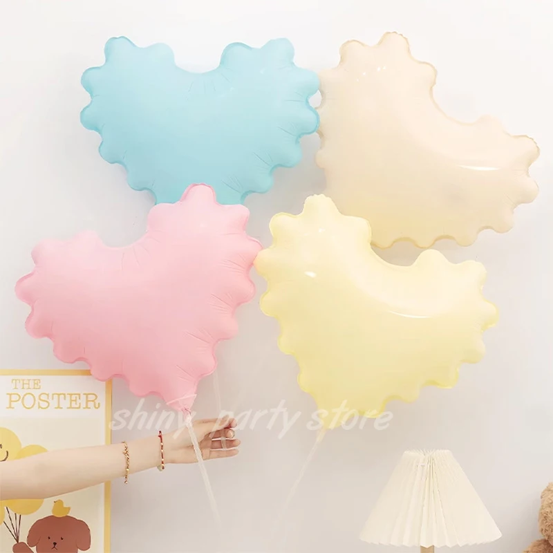 

18inch Wave Shaped Love Aluminum Foil Balloons Floated Heart Shaped Balloon Suitable Birthday Party Wedding Holiday Decorations