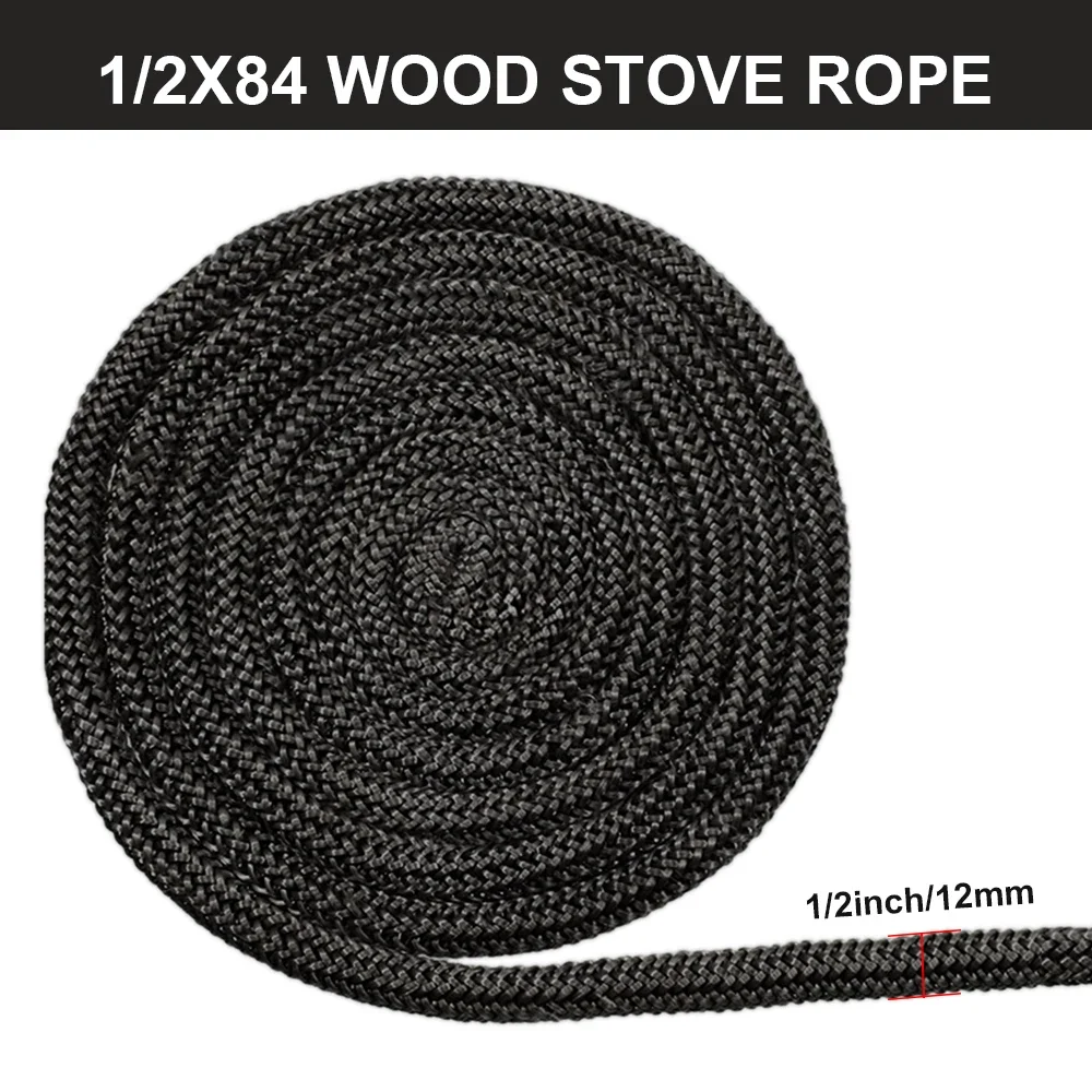 6/8/10/12mm 2M Fireplace Sealing Rope Gasket Cord Wood Burning Stove Door Fiberglass High Temperature Sealing Rope Replacement