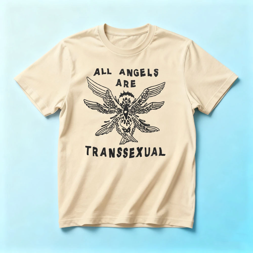 All Angels Are Transsexual Shirt Biblically Accurate Angel Trans Pride Grunge Tshirt Cool LGBTQ Gift Clothing Men Women T-shirt