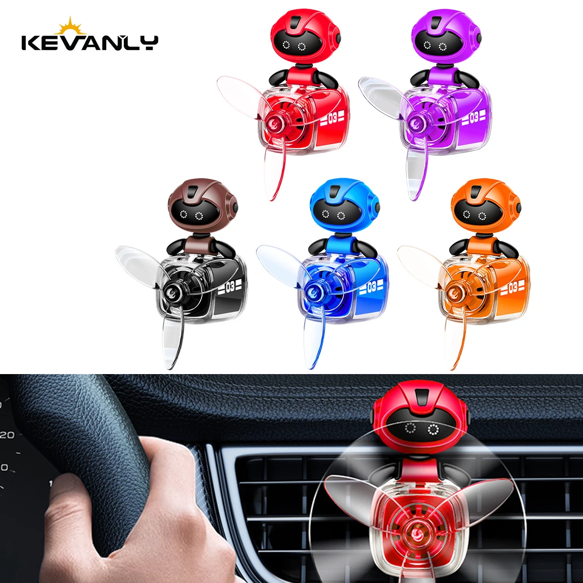 

Car Vent Clip Air Outlet Aromatherapy Airplane Pilot Rotatable Cartoon Design Interior Perfume Diffuser Cologne Ocean Fragrance