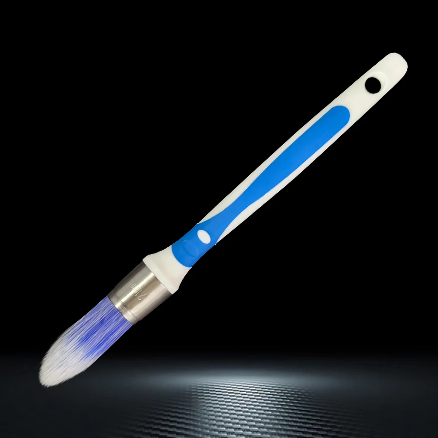 Paint brush, round headed brush, 21mm soft rubber handle, easy to handle narrow areas with edges and corners for painting