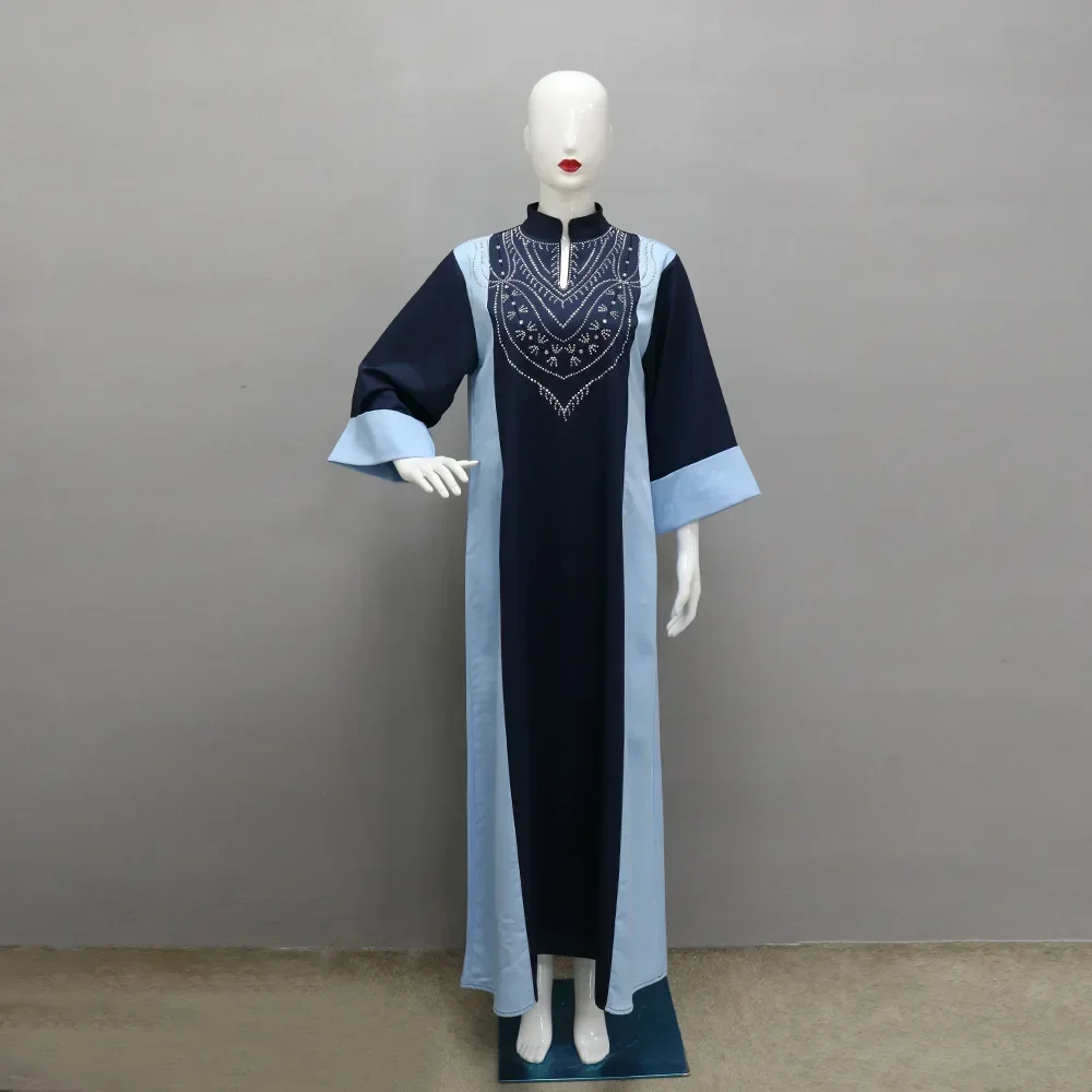 

Spring Summer Women Dress Luxury Diamond Party Long Dresses Full Sleeve Muslim Dress Elegant High Waist A Line Vestidos 2024