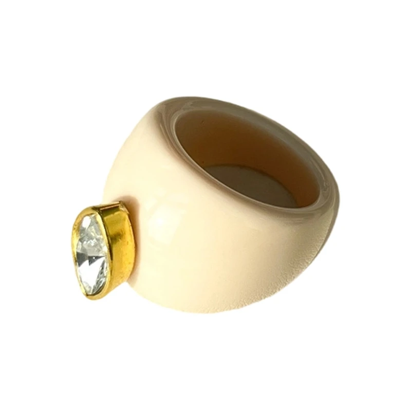  Resin Cocktail Rings Featuring Round Stones Various Shades Available
